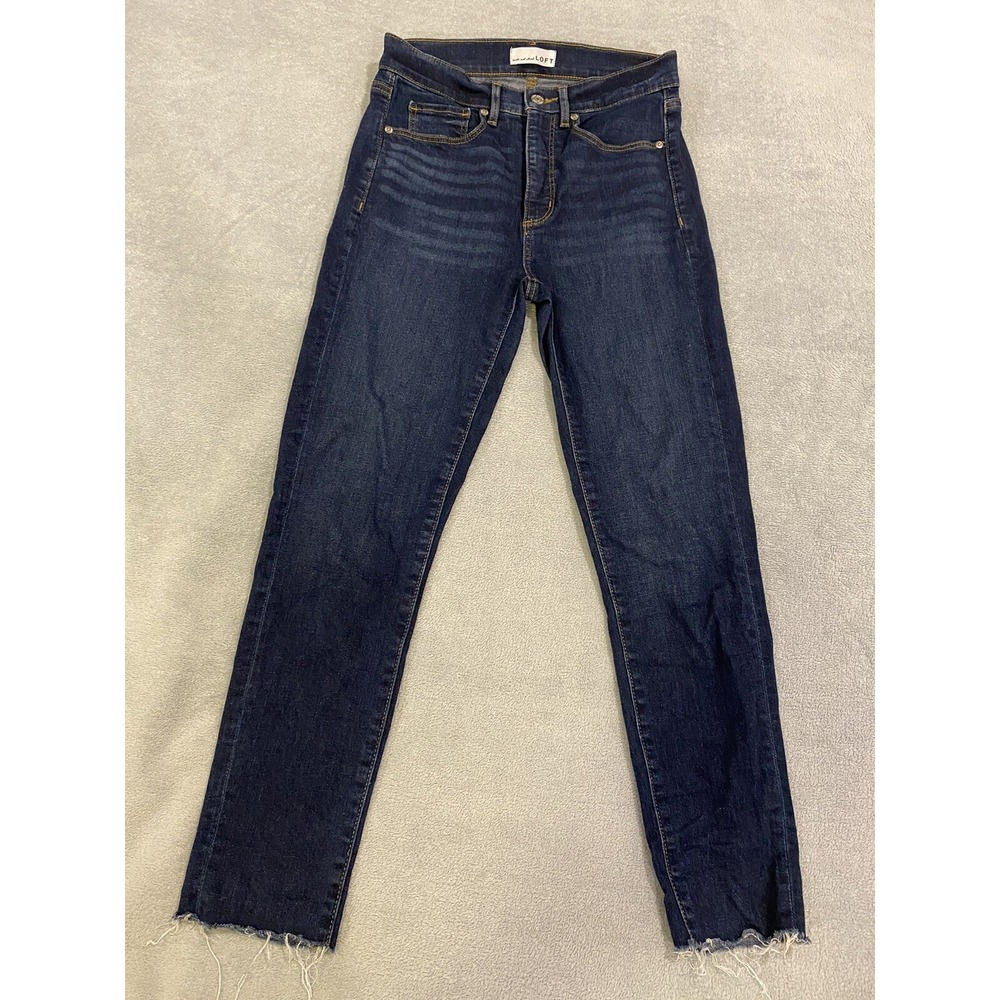 Loft‎ Women's 26/2 Modern Skinny Denim Blue Jeans Distressed